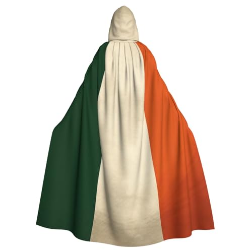DENMER Kapuzenumhang mit irischer Flagge, Erwachsenen-Kapuzenumhang für Halloween-Kostümparty von DENMER