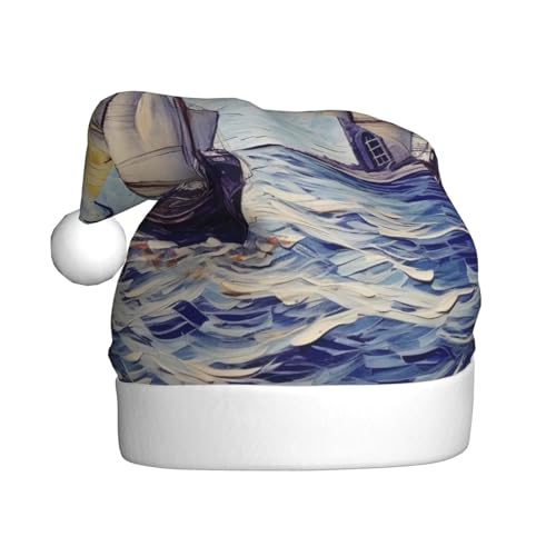 DENMER Segelboot für Erwachsene, nautischer Kompass, Plüsch-Weihnachtsmütze, Neujahr, festliche Party, Weihnachtszubehör von DENMER