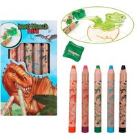DEPESCHE 12180 Dino World Mini Dino Buntstifte & Anspitzer von DEPESCHE DINO WORLD