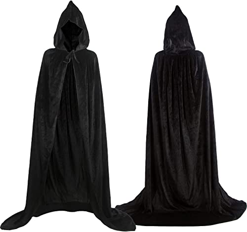 DERAYEE 150cm Vampir Umhang, Vampir Kostüme, Kapuzenumhang Schwarz Erwachsener Für Halloween Kostüm von DERAYEE