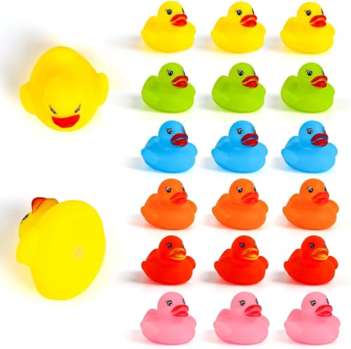 DERAYEE 18 Stück Badeente Gummi Ducky Badespielzeug für Kinder, Float und Squeak Mini Gelbe Enten Badewanne Spielzeug für Dusche,Geburtstag DERAYEE 18 Stück Badeente Gummi Ducky Badespielzeug für Kinder, Float und Squeak Mini Gelbe Enten Badewanne Spielzeug für Dusche,Geburtstag von DERAYEE
