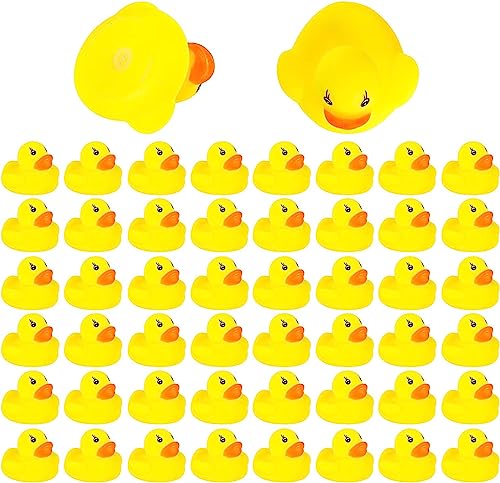 DERAYEE 50 Stück Gummiente Niedliche Ente gelb schwimmend Badespielzeug Wasser-Unterhaltung für Kinder von DERAYEE