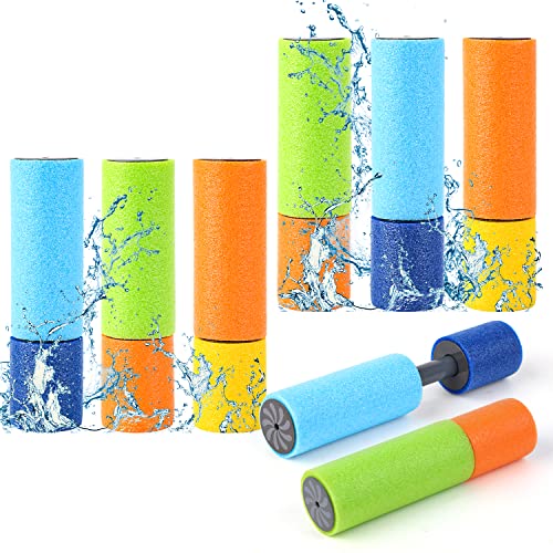 DERAYEE 6 Stück Wasserpistole für Kinder, Wasserpistole aus Schaumstoff, lange Entfernung, Blaster Shooter Pumpe für Kinder, Sommerspielzeug, bunte Wasserpistole von DERAYEE