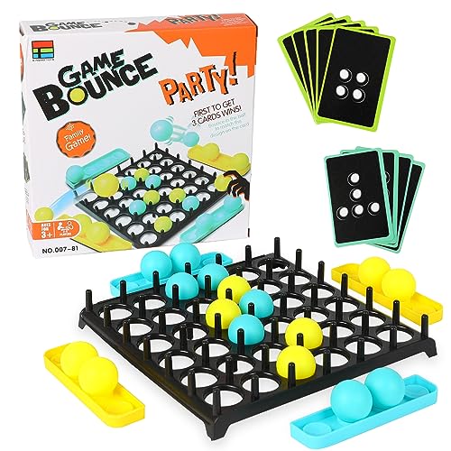 DERAYEE Bounce Off Game（21.7x21x4.5cm） Jumping Ball Tischspiel mit 16 Bällen und 9 Herausforderungskarten für Kinder, Familie,Freunde und Party von DERAYEE