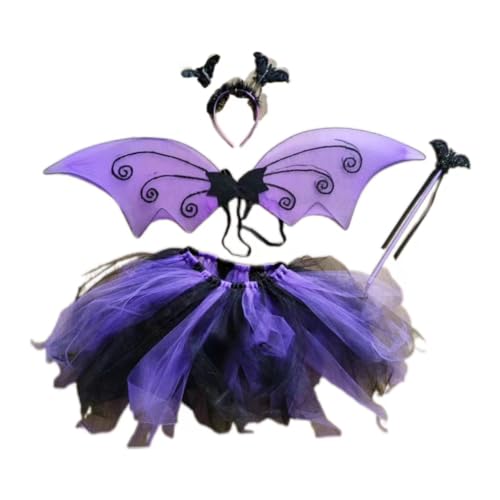 DERAYEE Fledermaus Kostüm Kinder, Fledermaus Kostüm Set, Halloween, Karneval, Mottoparty von DERAYEE