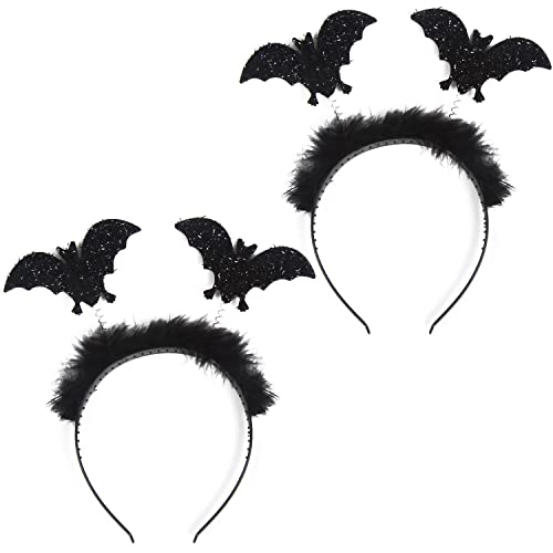 DERAYEE Halloween Haarreif, 2 Stücke Halloween Haarschmuck, Halloween Haarreif Damen, Fledermaus Haarreif von DERAYEE