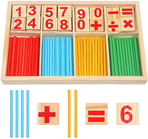 DERAYEE Montessori Mathe Spielzeug, Holz Mathematik Spielzeug Pädagogisches Mathe-Spielzeug für Kinder Zahlenlernspiel von DERAYEE