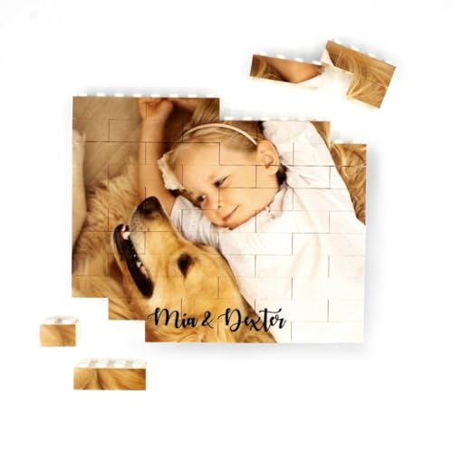 Personalisiertes Puzzle-Block, personalisierbar, mit Foto, personalisierbares Puzzle, Geschenk mit Foto, 49 Teile von DEREGALOOS