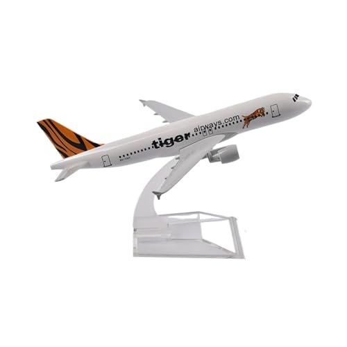 DERUNDAOHE Modellflugzeug Für Singapore Airlines Boeing 777 Flugzeugmodell, Metalldruckguss, Maßstab 1:400, 16 cm Sammlung anzeigen (Size : Tiger Airbus A320) von DERUNDAOHE