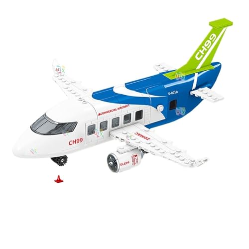 Modellflugzeug Flugzeug-Bus-Sets, Modernes Flughafen-Verkehrsflugzeug, Bausteine, Spielzeug Für Kinder, Sammlung anzeigen(Size:Blue Plane - No Box) von DERUNDAOHE