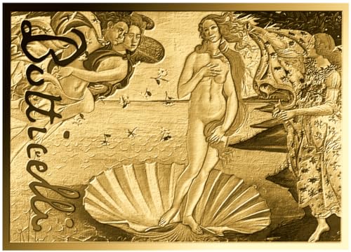 DEUTSCHER MÜNZEXPRESS Botticelli | Die Geburt der Venus | Feingoldbarren | Mehrwertsteuerfrei | In Coincard | Mit Echtheitszertifikat von DEUTSCHER MÜNZEXPRESS