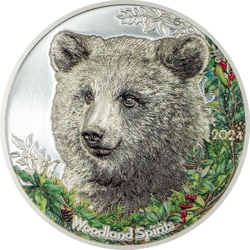 DEUTSCHER MÜNZEXPRESS Mongolei Bär | Silber | Woodland Spirits Serie | Sammlermünze | Mehrwertsteuerfrei | Polierte Platte von DEUTSCHER MÜNZEXPRESS