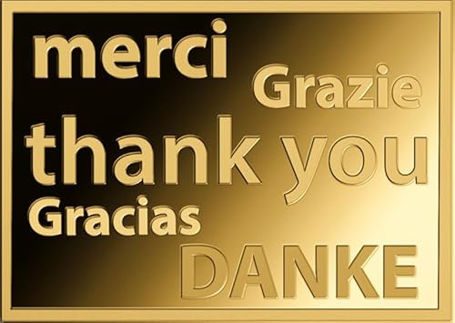 DEUTSCHER MÜNZEXPRESS Thank You | Danke - Merci - Gracias | Feingoldbarren | Mehrwertsteuerfrei | In Coincard | Mit Echtheitszertifikat von DEUTSCHER MÜNZEXPRESS