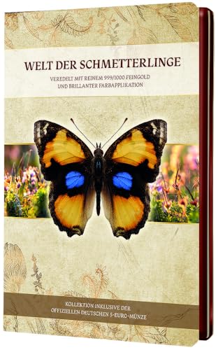 DEUTSCHER MÜNZEXPRESS Welt der Schmetterlinge | Sammelalbum | Komplettset mit 19 + 1 Exemplaren | Mit Feingold veredelt | Brilliante Farbapplikation | Mit Echtheitszertifikat von DEUTSCHER MÜNZEXPRESS