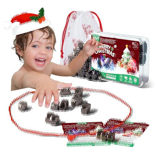 Magnetisches Schachspiel, DEUXYU 22 STK Weihnachten Magnetsteine Brettspiel, Tragbar Magnetspiel, Schachbrett Magnetisch, Puzzle Spiel Magnetic Chess Game für Familien-Party, Geburtstag Geschenk von DEUXYU