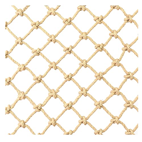 DEWADE 8mm * 10 cm Hanf Seilnetz Aus Natürlichen Materialien Indoor Zaun Dach Balkon Geländer Safety Net Banister Guard Für Haustiere Katzen Spielzeug Hanf Seil Net(1x1m(3.28X3.28ft)) von DEWADE