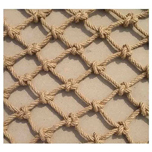 DEWADE Hanfseil Indoor-Treppen Herbst-Prävention Net, Jute Hanfseil Dekoratives Seilnetz, Kinder Haustier-Sicherheitstool Net Cargo Net(10X10cm,1x1m(3.28X3.28ft)) von DEWADE