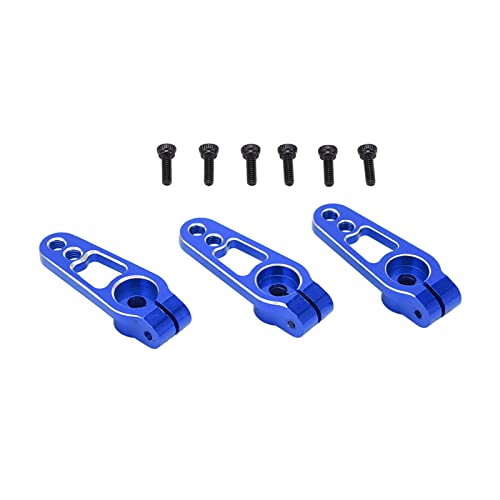 DEWIN 3-Teiliges Set 25t Servo-Arm Aluminium Servo-Arme Für Ferngesteuertes Auto Kompatibel Mit 1/10 Rc-Car-Modellen für die meisten RC Modellautos (Blau) von DEWIN