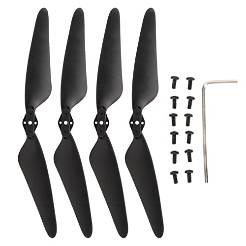 DEWIN Propellerblätter Set, 2 Paar geräuscharm Drone Blade Propeller mit Schrauben & Schraubendreher Quadcopter Ersatzteile Kompatibel mit Sjrc F11s Drone Schwarz von DEWIN