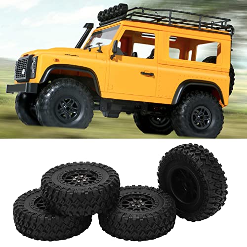 DEWIN RC Autoreifen, 4-teiliges RC-Autoreifen Reifenrad für MN D90 D91 D99 D99S D86 RC Autoersatzteile Upgrades Zubehör(R789BL Schwarz) von DEWIN