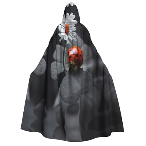 150 cm Kapuzenumhang, Halloween-Cosplay-Sets, Halloween-Hexen-Cosplay-Kostüm, Erwachsenenkostüm, Marienkäfer-Gänseblümchen von DEXNEL