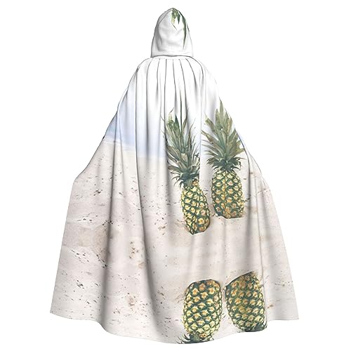 DEXNEL Ananas-Malerei, Unisex, Kapuzenmantel, Umhang für Erwachsene, leicht, für Halloween, Cosplay-Kostüme von DEXNEL