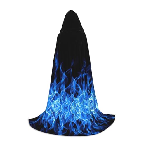 DEXNEL Blue Flame Uni Kapuzenmantel, leichter Mantel für Karneval, Cosplay, Kostüme, Party-Requisiten von DEXNEL