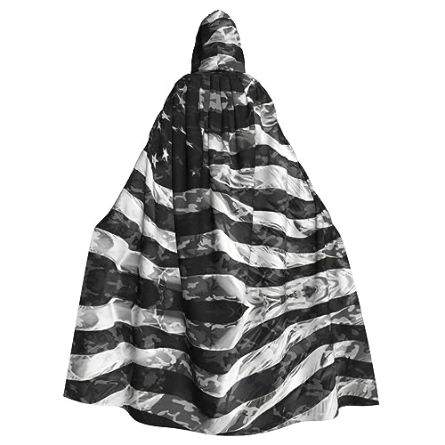 DEXNEL Camouflage-Umhang mit amerikanischer Flagge, Unisex, mit Kapuze, leicht, für Halloween, Cosplay-Kostüme von DEXNEL