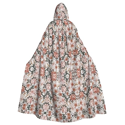 DEXNEL Flower Paris Eiffelturm Unisex Kapuzenmantel für Erwachsene, leicht, für Halloween, Cosplay-Kostüme von DEXNEL