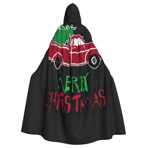 DEXNEL Frohe Weihnachten, roter Auto-Umhang, Unisex, mit Kapuze, für Erwachsene, leicht, für Halloween, Cosplay-Kostüme von DEXNEL