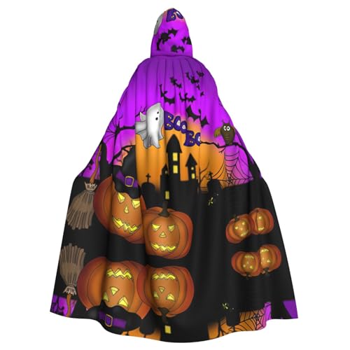 DEXNEL Halloween Eule Kürbis Unisex Kapuzenmantel Erwachsene Leichter Mantel Umhang für Halloween Cosplay Kostüme von DEXNEL