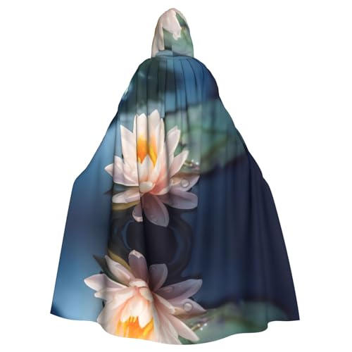 DEXNEL Lotus Flowers Unisex Kapuzenmantel für Erwachsene, leicht, für Halloween, Cosplay-Kostüme von DEXNEL