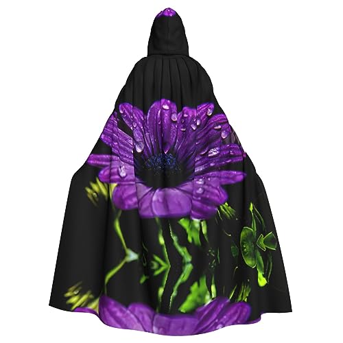 DEXNEL Purple Daisy Unisex Kapuzenmantel für Erwachsene, leicht, für Halloween, Cosplay-Kostüme von DEXNEL