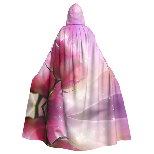 DEXNEL Rosa Rose Unisex Kapuzenmantel für Erwachsene, leicht, für Halloween, Cosplay-Kostüme von DEXNEL