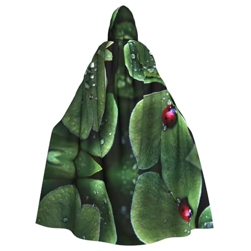 DEXNEL Sitting Green Three Leaf Insect Unisex Hooded Robe Cloak Adults Lightweight Overcoat Cloak For Halloween Cosplay Costumes von DEXNEL