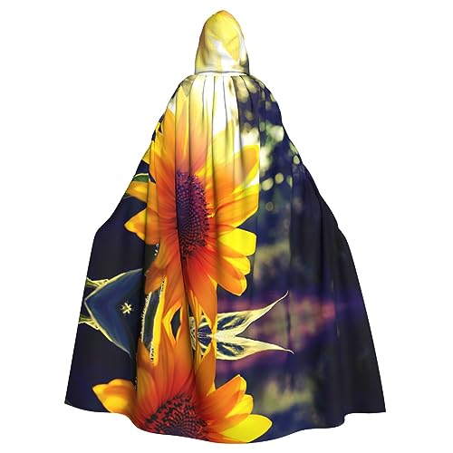 DEXNEL Sunflower Unisex Kapuzenmantel für Erwachsene, leicht, für Halloween, Cosplay-Kostüme von DEXNEL