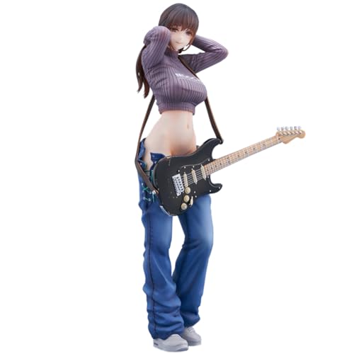 DEXSHUN Anime Figur Guitar MeiMei's, Illustration Girl Stehende Actionfigur Modell, PVC-Statue Ornament Desktop Decoration Sammlerstück, 22cm von DEXSHUN