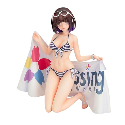 DEXSHUN Anime Figure Katou Megumi Actionfigur Niedliche Cartoon Figure Sitzende Badeanzug Look Modellfigur PVC Statue Deskto Dekoration Geschenk Sammlerstück 17cm von DEXSHUN