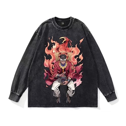 DEXSHUN Anime Manga Sweatshirt Kujo Jotaro Sweatshirt Anime Cosplay Rundhals Sweatshirt Dio Brando Langarm Sweatshirt Unisex Hoodie Casual Langarm Sweatshirts von DEXSHUN