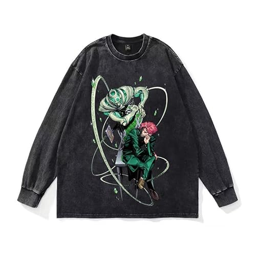 DEXSHUN Anime Manga Sweatshirt Kujo Jotaro Sweatshirt Anime Cosplay Rundhals Sweatshirt Dio Brando Langarm Sweatshirt Unisex Hoodie Casual Langarm Sweatshirts von DEXSHUN