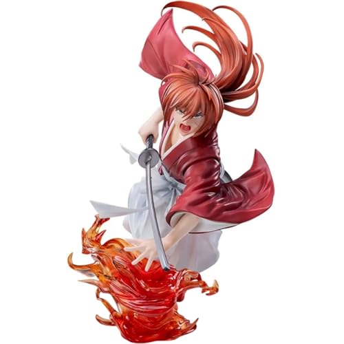 DEXSHUN Himura Kenshin Actionfigur Anime Figur Cartoon Chararkter Modell Himura Kenshin Sammlerstatue 15cm PVC Skulptur Dekoration Sammlerstück Geschenk für Anime Fans von DEXSHUN