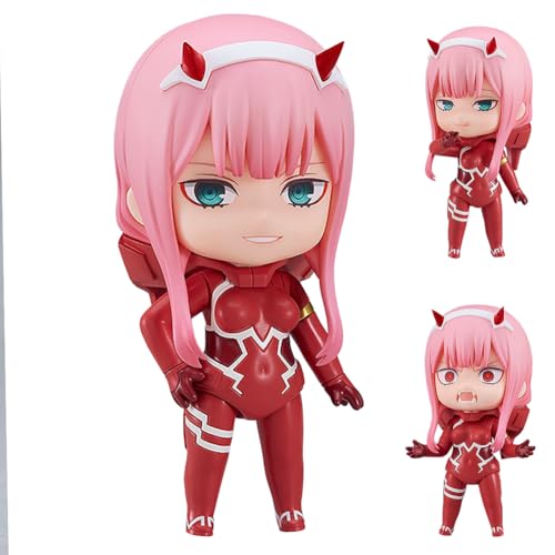 DEXSHUN Zero Two Actionfigur Anime Charakter Modell Statue, 10cm, Beweglich, Gesicht austauschbar, Gelenk beweglich, Teile abnehmbar, PVC, Deskto Dekoration Geschenk Sammlerstück von DEXSHUN