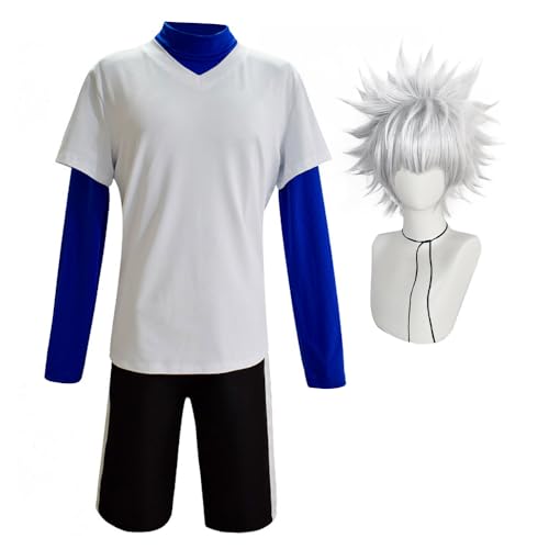 Killua Cosplay Kostüm Anime HxH Killua Zaoldyeck Cosplay Shirt Outfits Anzug mit Perücke Dress up Halloween Karneval Party Killua Cosplay Kostüm Anime HxH Killua Zaoldyeck Cosplay Shirt Outfits Anzug mit Perücke Dress up Halloween Karneval Party von DEXSHUN