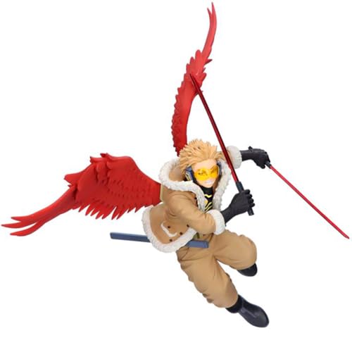 MHA Anime Figur 8CM Hawks Figur Doppelschwert Midair Style Cartoon Charakter Statue Battle Action Pose Modell Handmade Sammlung Fans Geschenk von DEXSHUN