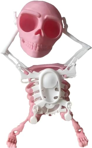 DEYROS Tanzendes und schwingendes 3D-Totenkopfspielzeug, Skelett-Tanzspielzeug zum Aufziehen, niedliches Tischspielzeug, schwingendes Totenkopfspielzeug (Rose,17cm/6.69Zoll) von DEYROS