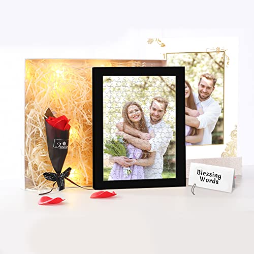 Individuelle Puzzles mit Fotorahmen, personalisiertes Holzpuzzle mit Ihren eigenen Fotos, Bilder für Erwachsene und Kinder, individuelle Geschenke, DIY-Desktop-Wanddekoration von DEZUNTU