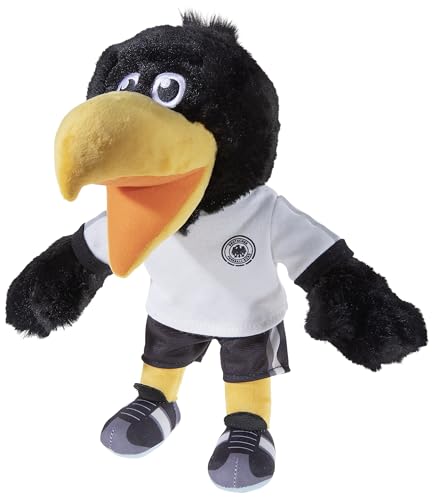 DFB Adler Plüschtier, Schwarz, 26 cm, Fußball-Outfit, EURO 2024, All Ages von DFB Adler