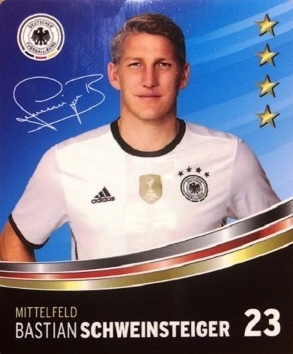 Rewe DFB Sammelkarten EM 2016 Auswahl aus allen 36 und Sammelalbum oder alles komplett (Nr 23 Bastian Schweinsteiger) von DFB EM 2016