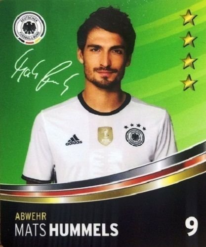 Rewe DFB Sammelkarten EM 2016 Auswahl aus allen 36 und Sammelalbum oder alles komplett (Nr 9 Mats Hummels) von DFB EM 2016