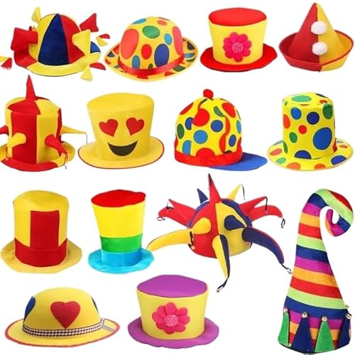 Partyzubehör: Dekorative Partyhüte – Partyhüte, Party-Kopfbedeckungen, personalisierte Partyhüte for die Dekoration von Geburtstagspartys(Clown hat 1) von DFJOENVLDKHFE